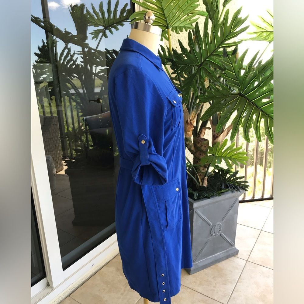 Michael Kors Blue Belted Dress - Picture 3 of 8